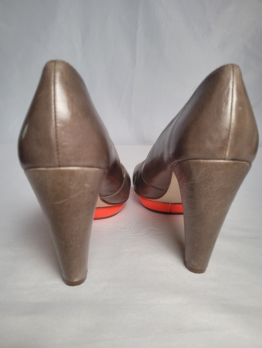 Pin Up Retro Farylrobin Leather Peeptoe Platform Heels Women's Size 8.5 - Picture 4 of 9